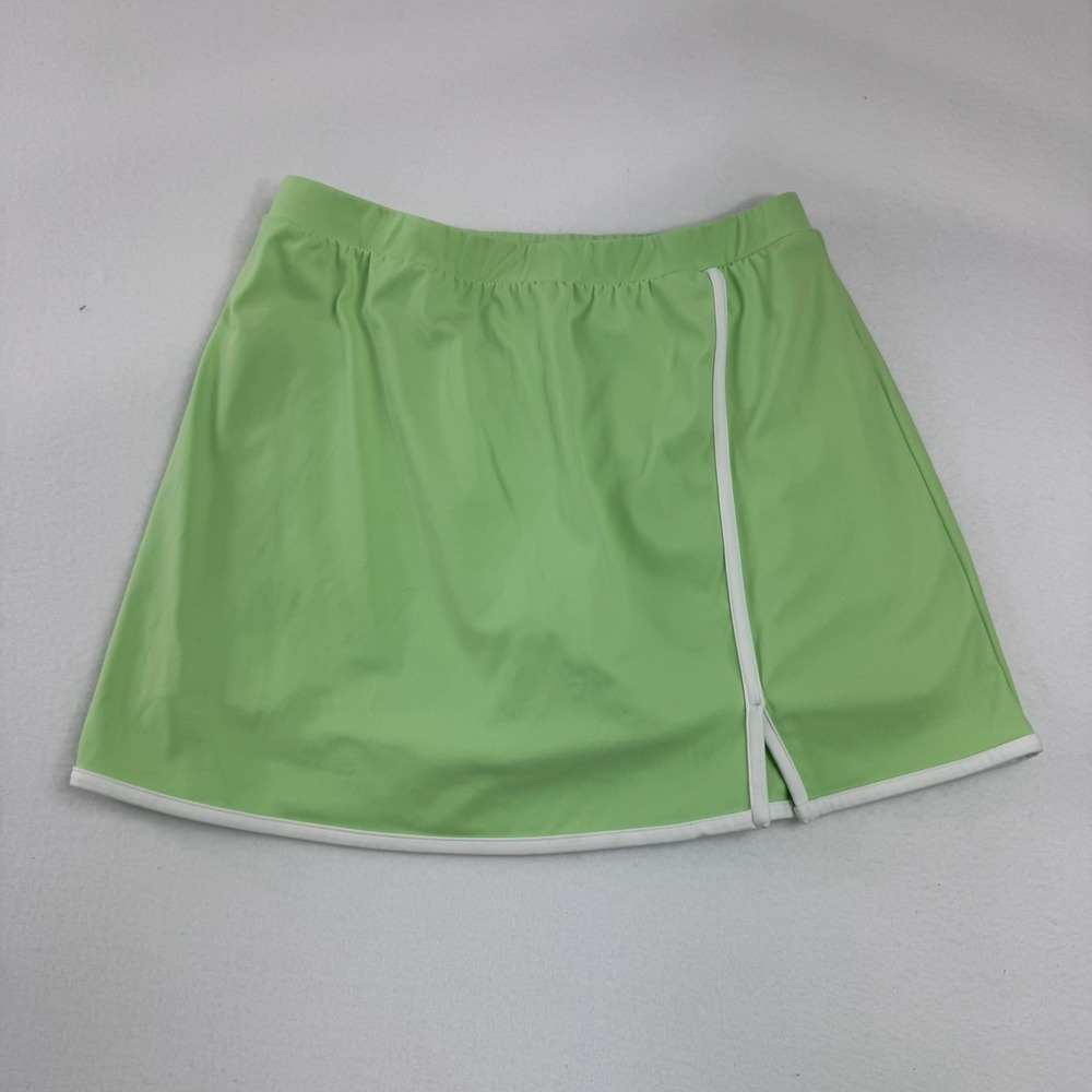 Zella Recess Lime Green Tennis Skort White Trim XL 14/16 Athletic Golf Skirt - Picture 2 of 6